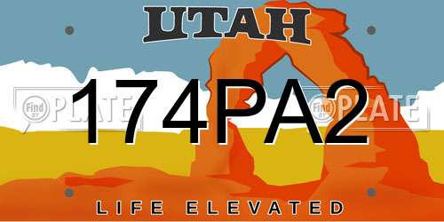 174PA2 Utah License Plate