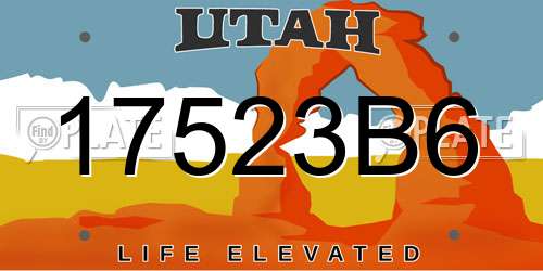 17523B6 Utah License Plate