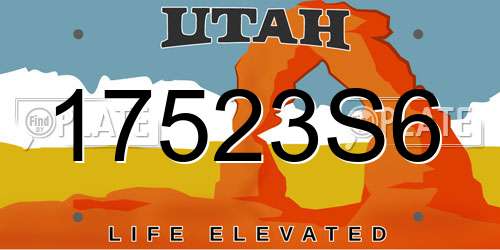 17523S6 Utah License Plate