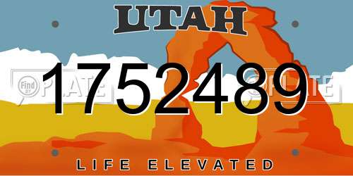 1752489 Utah License Plate