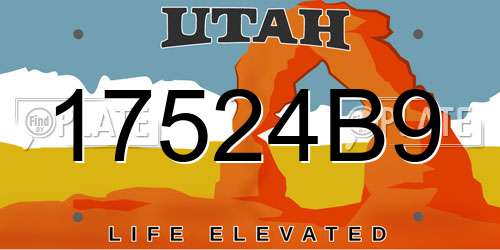 17524B9 Utah License Plate