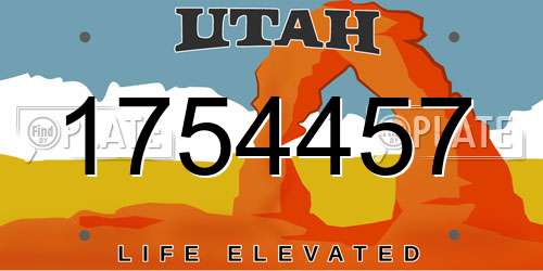 1754457 Utah License Plate