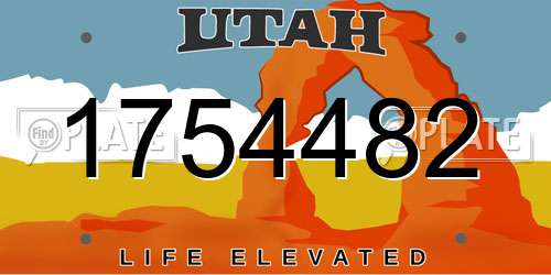 1754482 Utah License Plate
