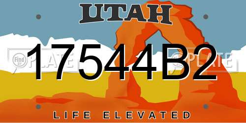 17544B2 Utah License Plate