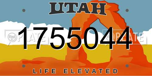 1755044 Utah License Plate