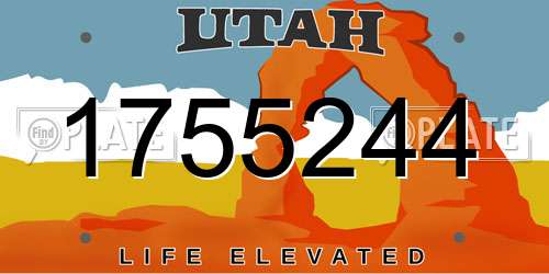 1755244 Utah License Plate