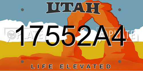 17552A4 Utah License Plate