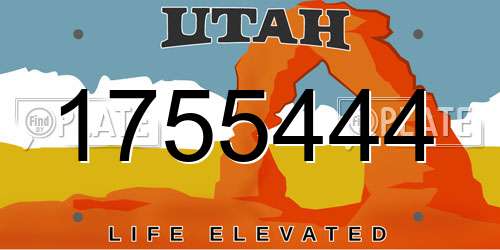 1755444 Utah License Plate