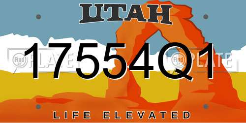 17554Q1 Utah License Plate