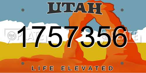 1757356 Utah License Plate