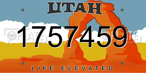 1757459 Utah License Plate