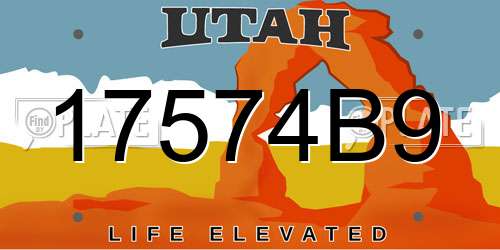 17574B9 Utah License Plate