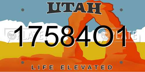 17584O1 Utah License Plate