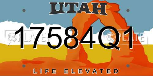 17584Q1 Utah License Plate