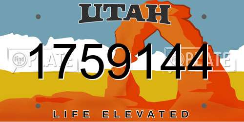 1759144 Utah License Plate