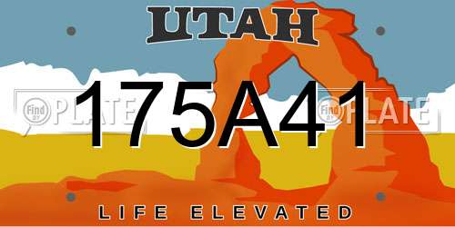 175A41 Utah License Plate