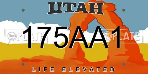 175AA1 Utah License Plate