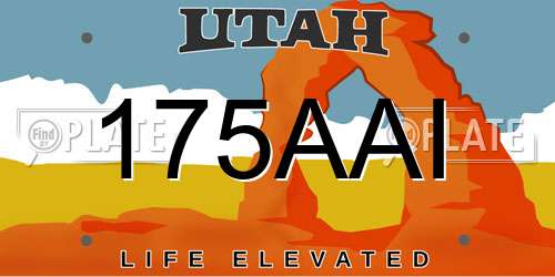 175AAI Utah License Plate