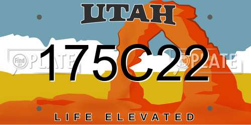 175C22 Utah License Plate