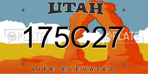 175C27 Utah License Plate
