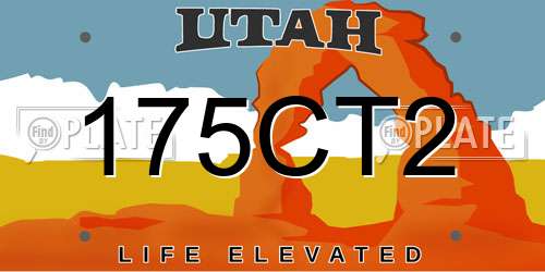 175CT2 Utah License Plate