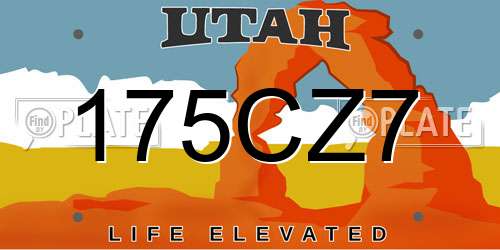 175CZ7 Utah License Plate