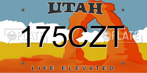 175CZT Utah License Plate