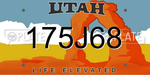 175J68 Utah License Plate