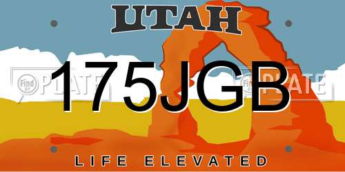 175JGB Utah License Plate