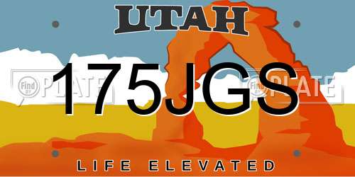 175JGS Utah License Plate
