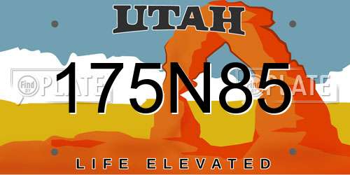 175N85 Utah License Plate