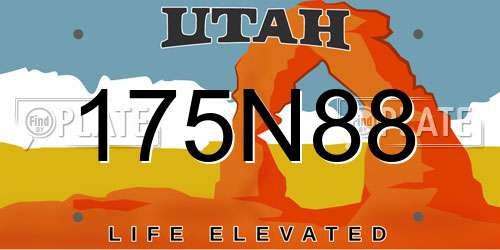 175N88 Utah License Plate