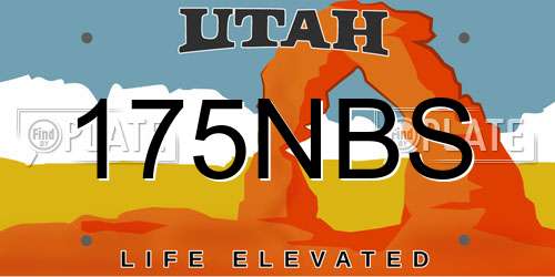 175NBS Utah License Plate