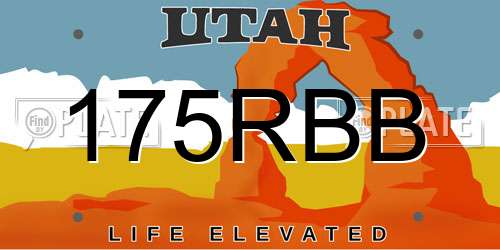 175RBB Utah License Plate