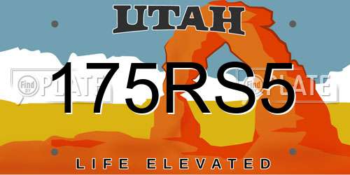175RS5 Utah License Plate