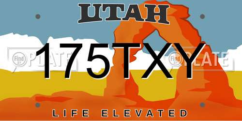 175TXY Utah License Plate