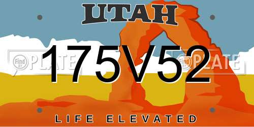 175V52 Utah License Plate