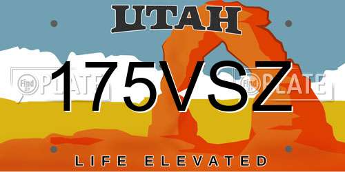 175VSZ Utah License Plate