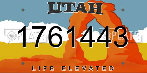 1761443 Utah License Plate
