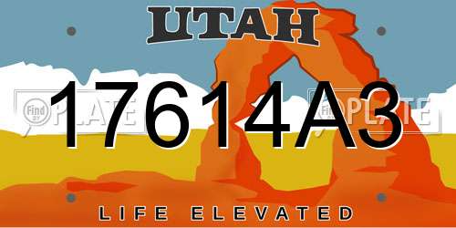 17614A3 Utah License Plate