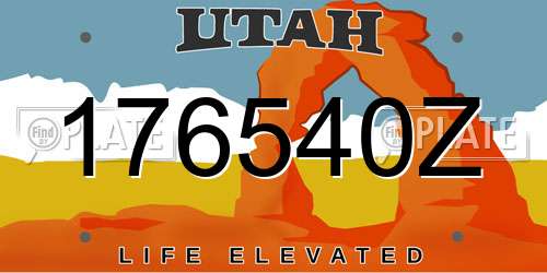176540Z Utah License Plate