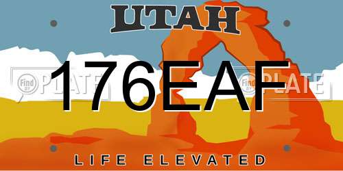 176EAF Utah License Plate