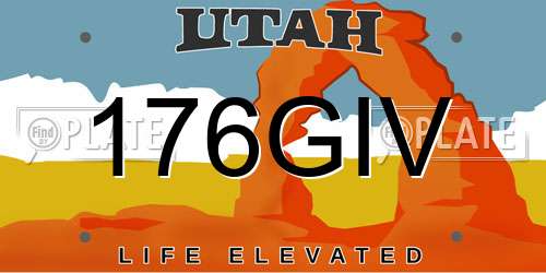 176GIV Utah License Plate