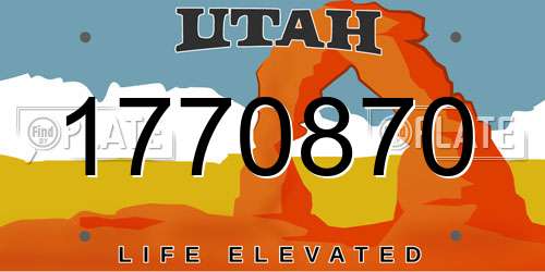 1770870 Utah License Plate