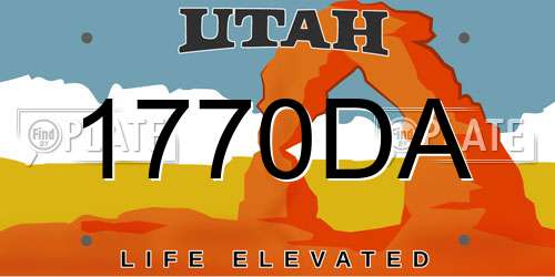 1770DA Utah License Plate