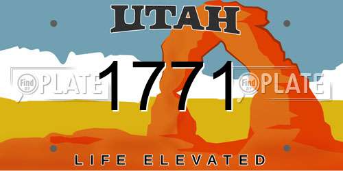 1771 Utah License Plate