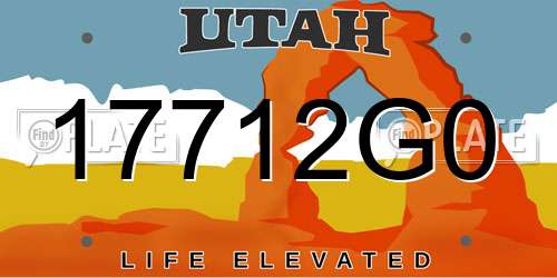 17712G0 Utah License Plate