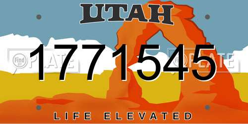 1771545 Utah License Plate