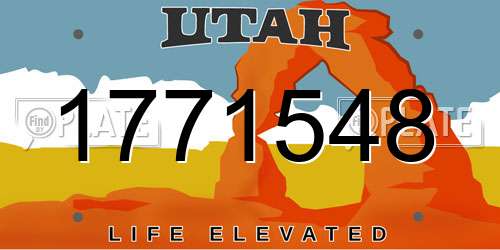 1771548 Utah License Plate