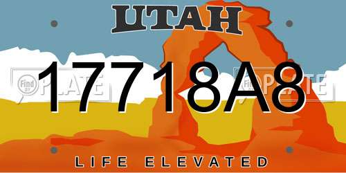 17718A8 Utah License Plate